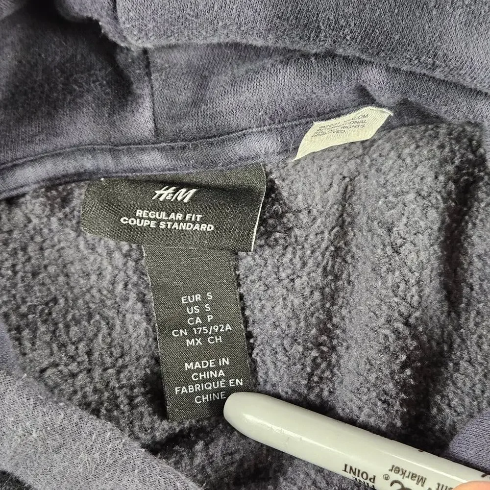 H&M MTV Hoodie Men's Black Gray Tie-Dye S Pullover Graphic Hooded Sweatshirt